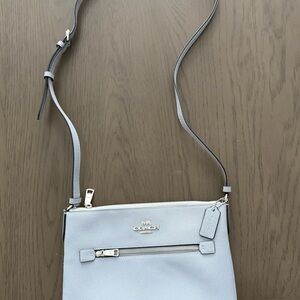 Coach Crossgrain Leather Light Blue Messenger Crossbody